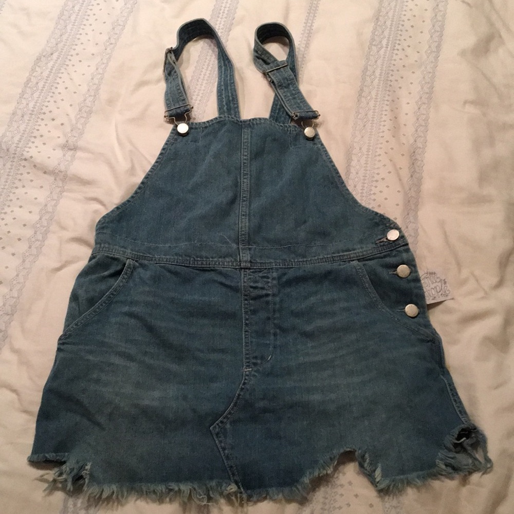 Free People Denim Overall Dress